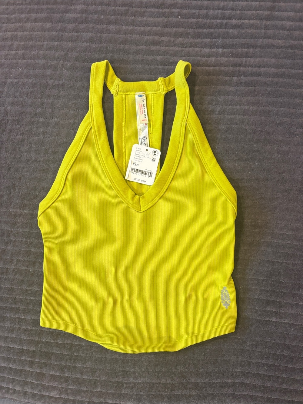 FP Movement by Free People green/yellow Ribbed Racerback Crop Top